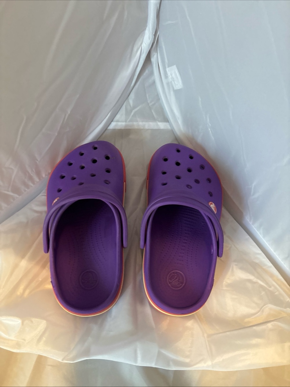 CROCS Kids Purple Clog with pink Trim